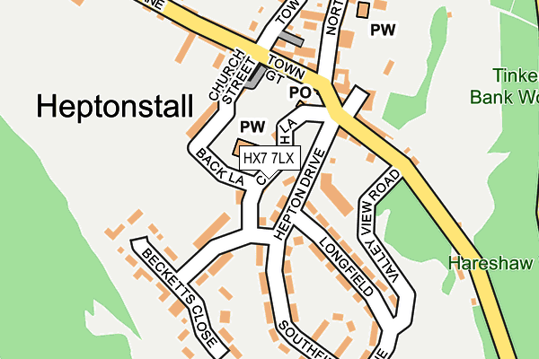 HX7 7LX map - OS OpenMap – Local (Ordnance Survey)