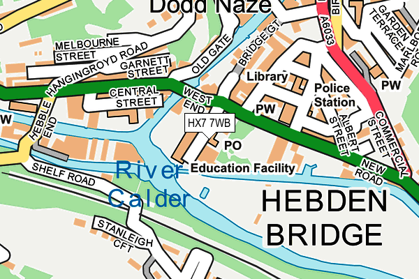 HX7 7WB map - OS OpenMap – Local (Ordnance Survey) HX7 7WB map - OS OpenMap – Local (Ordnance Survey)