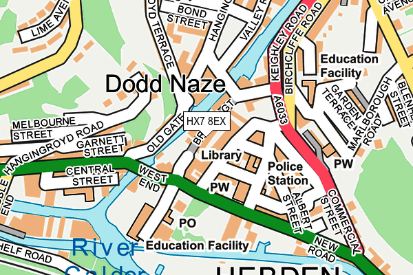 HX7 8EX map - OS OpenMap – Local (Ordnance Survey)