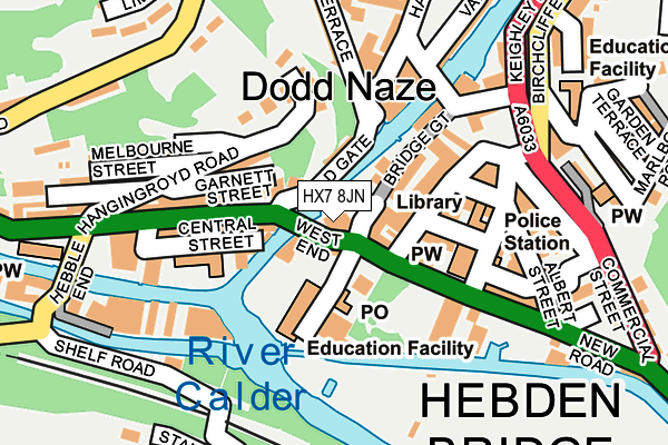 HX7 8JN map - OS OpenMap – Local (Ordnance Survey)