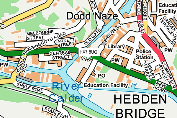 HX7 8UQ map - OS OpenMap – Local (Ordnance Survey)