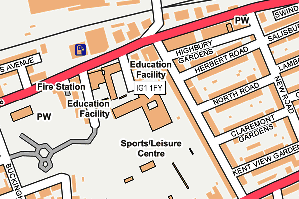 IG1 1FY map - OS OpenMap – Local (Ordnance Survey) IG1 1FY map - OS OpenMap – Local (Ordnance Survey)
