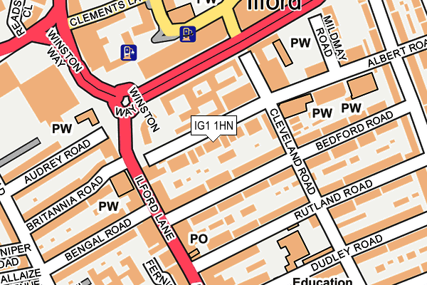 IG1 1HN map - OS OpenMap – Local (Ordnance Survey) IG1 1HN map - OS OpenMap – Local (Ordnance Survey)