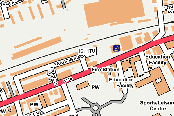 IG1 1TU map - OS OpenMap – Local (Ordnance Survey) IG1 1TU map - OS OpenMap – Local (Ordnance Survey)