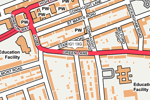 IG1 1XG map - OS OpenMap – Local (Ordnance Survey) IG1 1XG map - OS OpenMap – Local (Ordnance Survey)