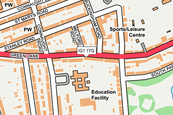 IG1 1YQ map - OS OpenMap – Local (Ordnance Survey) IG1 1YQ map - OS OpenMap – Local (Ordnance Survey)