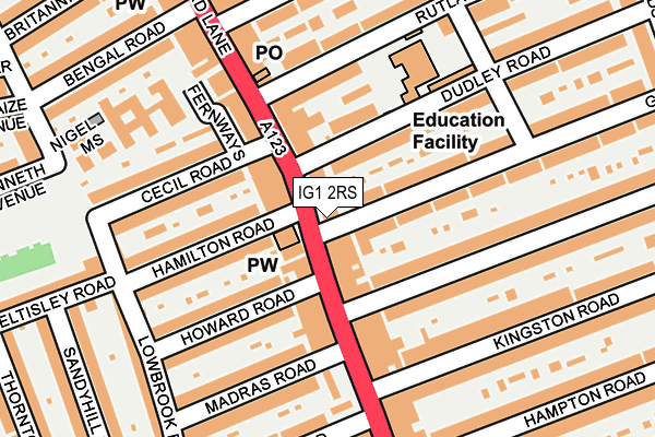 IG1 2RS map - OS OpenMap – Local (Ordnance Survey) IG1 2RS map - OS OpenMap – Local (Ordnance Survey)