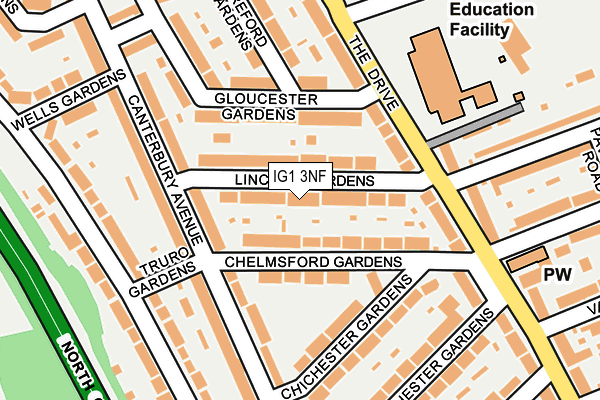 IG1 3NF map - OS OpenMap – Local (Ordnance Survey) IG1 3NF map - OS OpenMap – Local (Ordnance Survey)