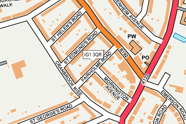 IG1 3QR map - OS OpenMap – Local (Ordnance Survey) IG1 3QR map - OS OpenMap – Local (Ordnance Survey)