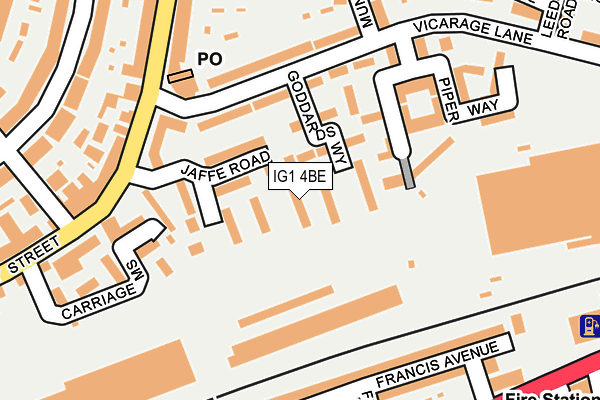 IG1 4BE map - OS OpenMap – Local (Ordnance Survey) IG1 4BE map - OS OpenMap – Local (Ordnance Survey)