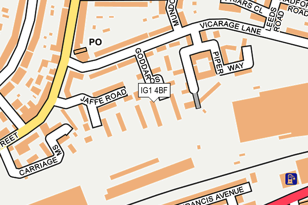 IG1 4BF map - OS OpenMap – Local (Ordnance Survey) IG1 4BF map - OS OpenMap – Local (Ordnance Survey)