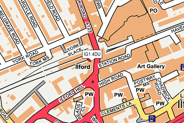 IG1 4DU map - OS OpenMap – Local (Ordnance Survey)