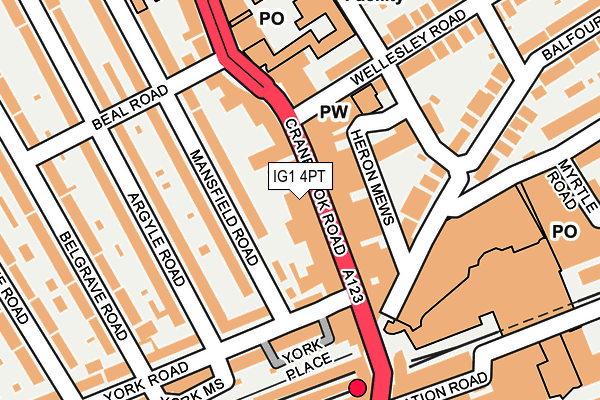 IG1 4PT map - OS OpenMap – Local (Ordnance Survey) IG1 4PT map - OS OpenMap – Local (Ordnance Survey)