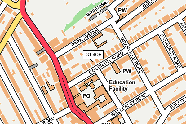 IG1 4QR map - OS OpenMap – Local (Ordnance Survey) IG1 4QR map - OS OpenMap – Local (Ordnance Survey)