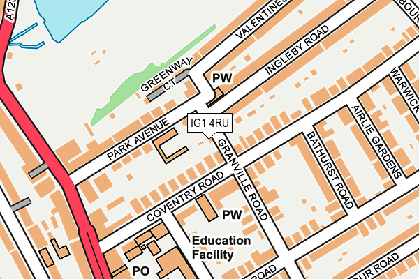 IG1 4RU map - OS OpenMap – Local (Ordnance Survey) IG1 4RU map - OS OpenMap – Local (Ordnance Survey)