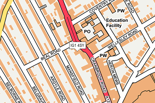 IG1 4SY map - OS OpenMap – Local (Ordnance Survey) IG1 4SY map - OS OpenMap – Local (Ordnance Survey)