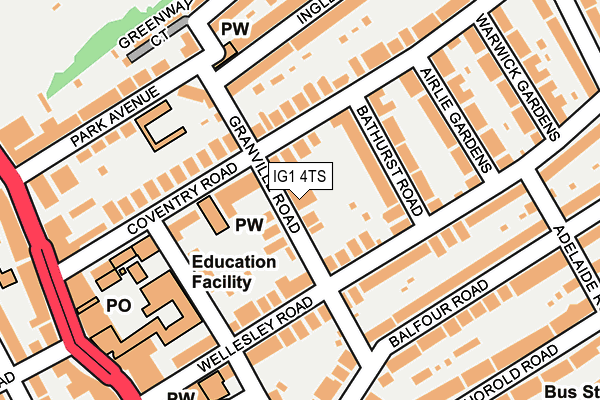 IG1 4TS map - OS OpenMap – Local (Ordnance Survey) IG1 4TS map - OS OpenMap – Local (Ordnance Survey)