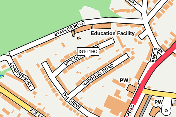 IG10 1HQ map - OS OpenMap – Local (Ordnance Survey)