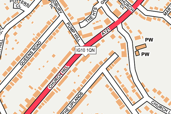 IG10 1QN map - OS OpenMap – Local (Ordnance Survey) IG10 1QN map - OS OpenMap – Local (Ordnance Survey)