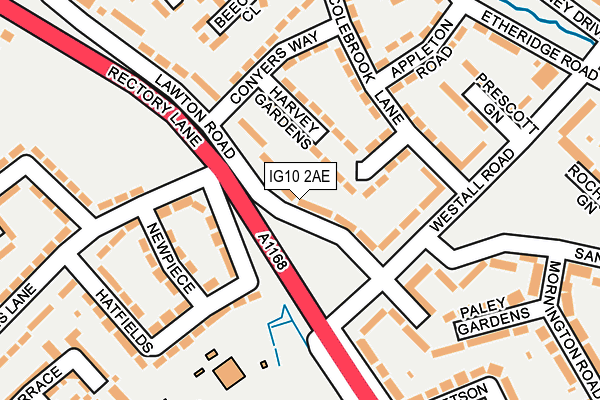 IG10 2AE map - OS OpenMap – Local (Ordnance Survey) IG10 2AE map - OS OpenMap – Local (Ordnance Survey)