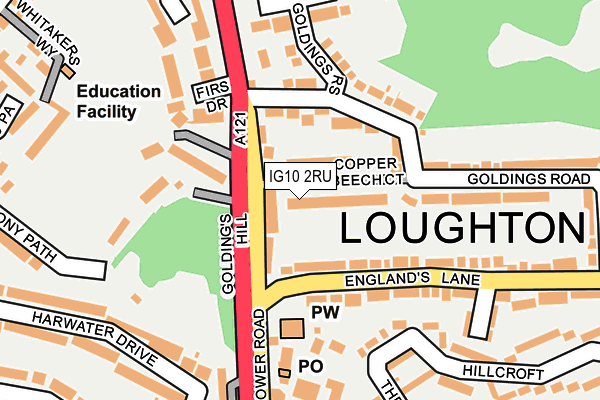IG10 2RU map - OS OpenMap – Local (Ordnance Survey) IG10 2RU map - OS OpenMap – Local (Ordnance Survey)