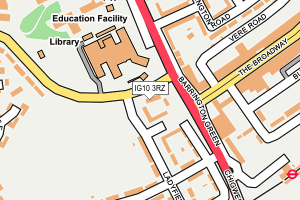 IG10 3RZ map - OS OpenMap – Local (Ordnance Survey) IG10 3RZ map - OS OpenMap – Local (Ordnance Survey)