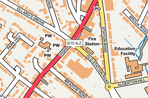 IG10 4LZ map - OS OpenMap – Local (Ordnance Survey) IG10 4LZ map - OS OpenMap – Local (Ordnance Survey)