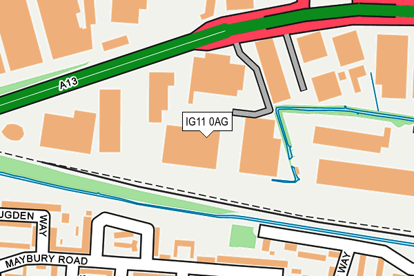 IG11 0AG map - OS OpenMap – Local (Ordnance Survey) IG11 0AG map - OS OpenMap – Local (Ordnance Survey)