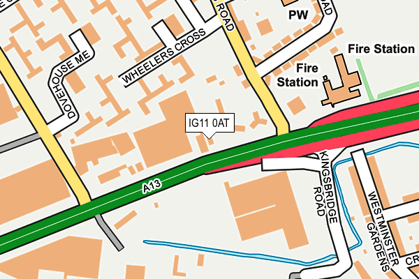 IG11 0AT map - OS OpenMap – Local (Ordnance Survey)