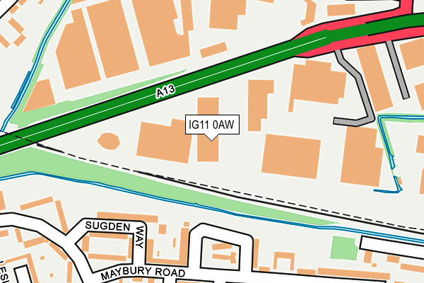 IG11 0AW map - OS OpenMap – Local (Ordnance Survey) IG11 0AW map - OS OpenMap – Local (Ordnance Survey)