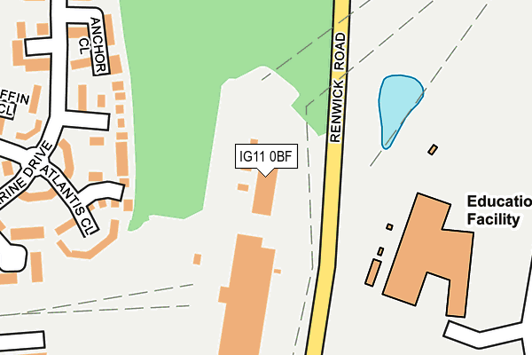 IG11 0BF map - OS OpenMap – Local (Ordnance Survey) IG11 0BF map - OS OpenMap – Local (Ordnance Survey)