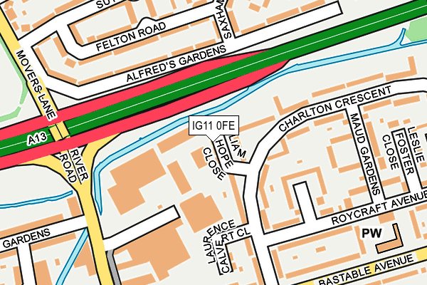 IG11 0FE map - OS OpenMap – Local (Ordnance Survey) IG11 0FE map - OS OpenMap – Local (Ordnance Survey)