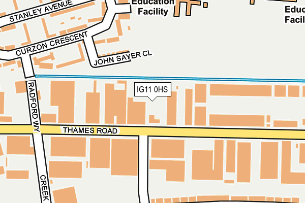 IG11 0HS map - OS OpenMap – Local (Ordnance Survey) IG11 0HS map - OS OpenMap – Local (Ordnance Survey)
