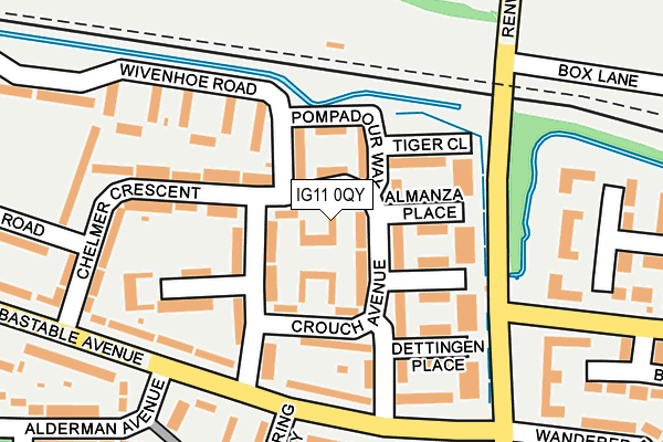 IG11 0QY map - OS OpenMap – Local (Ordnance Survey)
