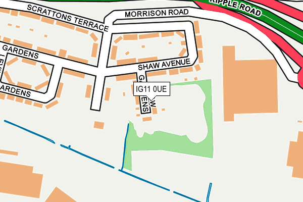 IG11 0UE map - OS OpenMap – Local (Ordnance Survey)