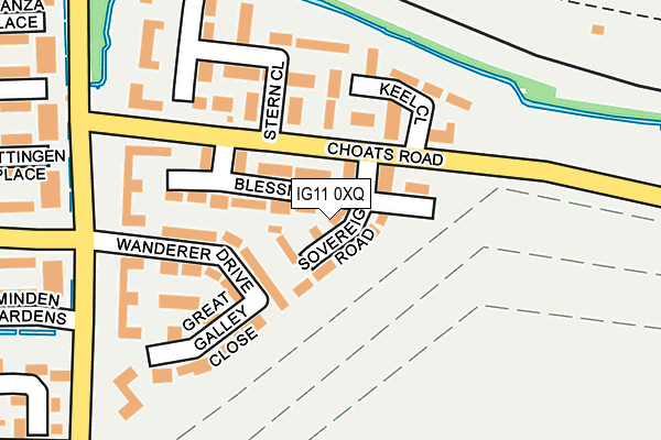 IG11 0XQ map - OS OpenMap – Local (Ordnance Survey)