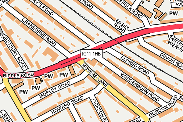 IG11 1HB map - OS OpenMap – Local (Ordnance Survey) IG11 1HB map - OS OpenMap – Local (Ordnance Survey)