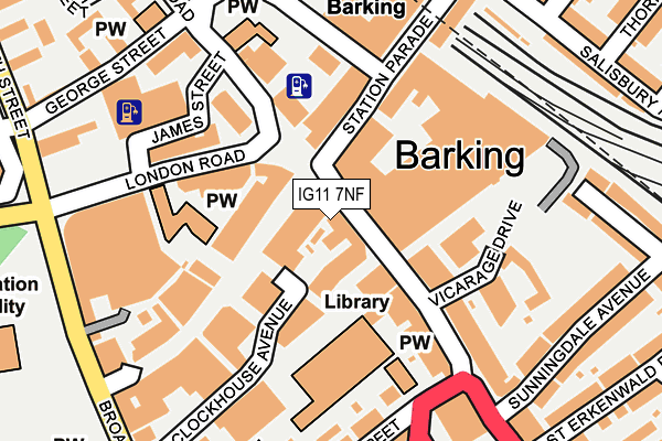 IG11 7NF map - OS OpenMap – Local (Ordnance Survey)