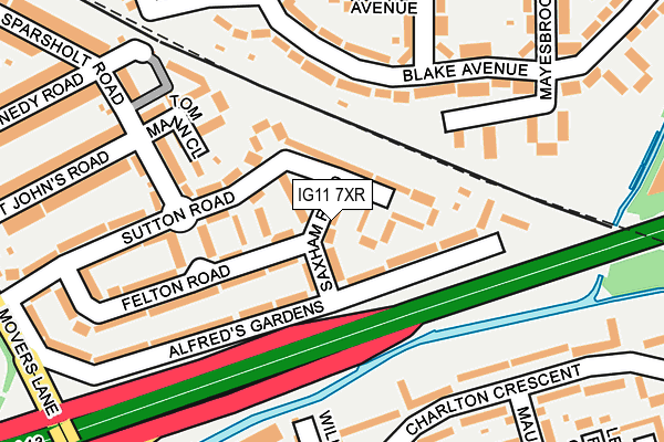 IG11 7XR map - OS OpenMap – Local (Ordnance Survey) IG11 7XR map - OS OpenMap – Local (Ordnance Survey)