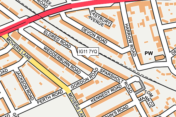 IG11 7YQ map - OS OpenMap – Local (Ordnance Survey) IG11 7YQ map - OS OpenMap – Local (Ordnance Survey)