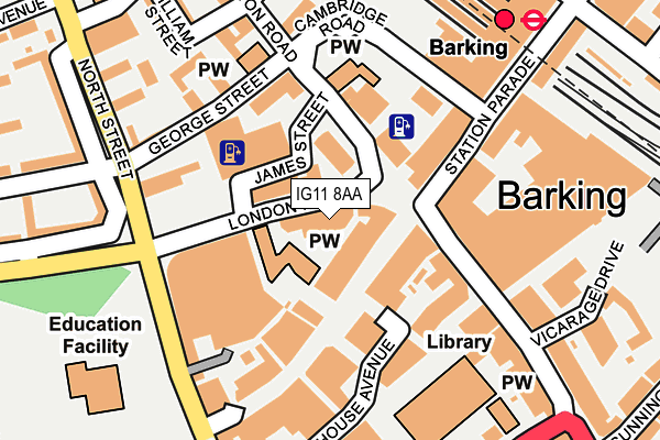IG11 8AA map - OS OpenMap – Local (Ordnance Survey) IG11 8AA map - OS OpenMap – Local (Ordnance Survey)