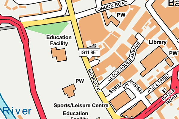 IG11 8ET map - OS OpenMap – Local (Ordnance Survey)