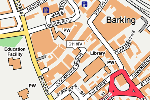 IG11 8FA map - OS OpenMap – Local (Ordnance Survey) IG11 8FA map - OS OpenMap – Local (Ordnance Survey)