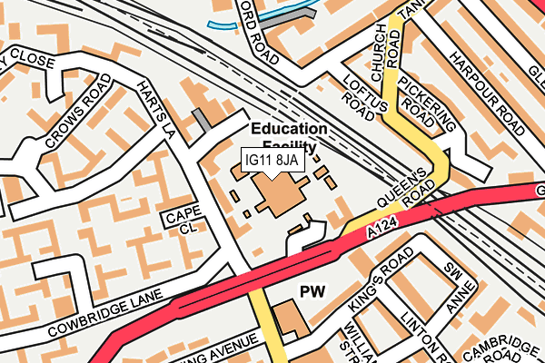 IG11 8JA map - OS OpenMap – Local (Ordnance Survey)