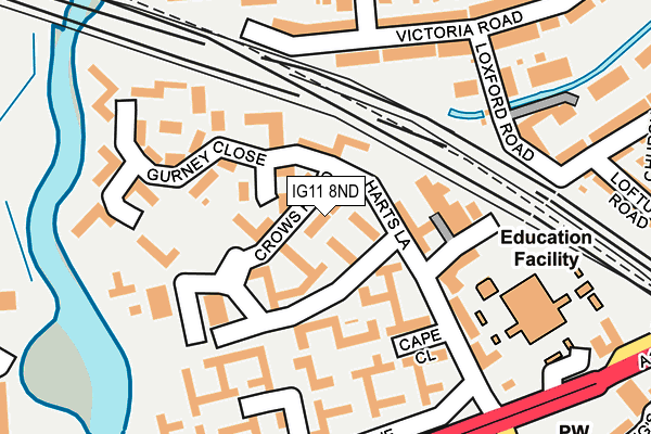 IG11 8ND map - OS OpenMap – Local (Ordnance Survey) IG11 8ND map - OS OpenMap – Local (Ordnance Survey)