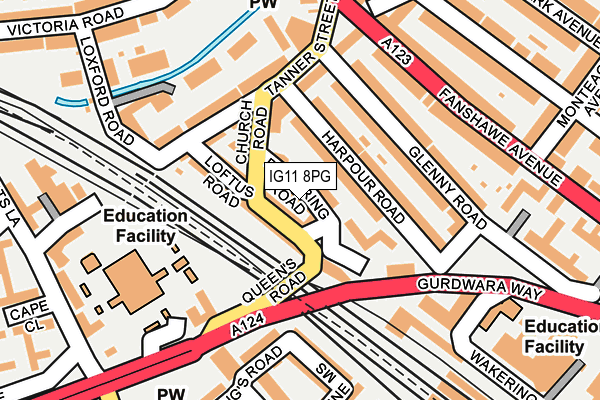 IG11 8PG map - OS OpenMap – Local (Ordnance Survey)