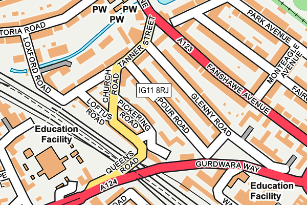 IG11 8RJ map - OS OpenMap – Local (Ordnance Survey)