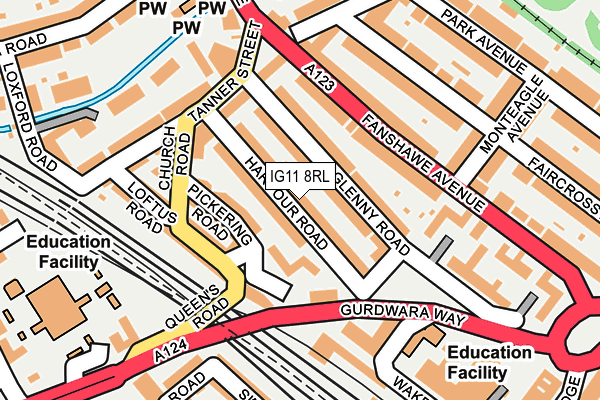 IG11 8RL map - OS OpenMap – Local (Ordnance Survey)