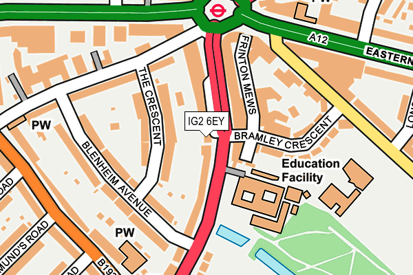 IG2 6EY map - OS OpenMap – Local (Ordnance Survey) IG2 6EY map - OS OpenMap – Local (Ordnance Survey)