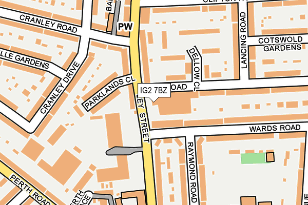 IG2 7BZ map - OS OpenMap – Local (Ordnance Survey) IG2 7BZ map - OS OpenMap – Local (Ordnance Survey)